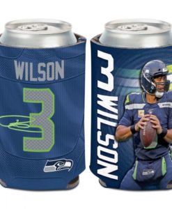 Seattle Seahawks 12 oz Blue Russell Wilson Can Cooler Holder