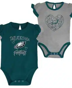 Philadelphia Eagles Baby Girl 2 Pack Onesie Creeper Set