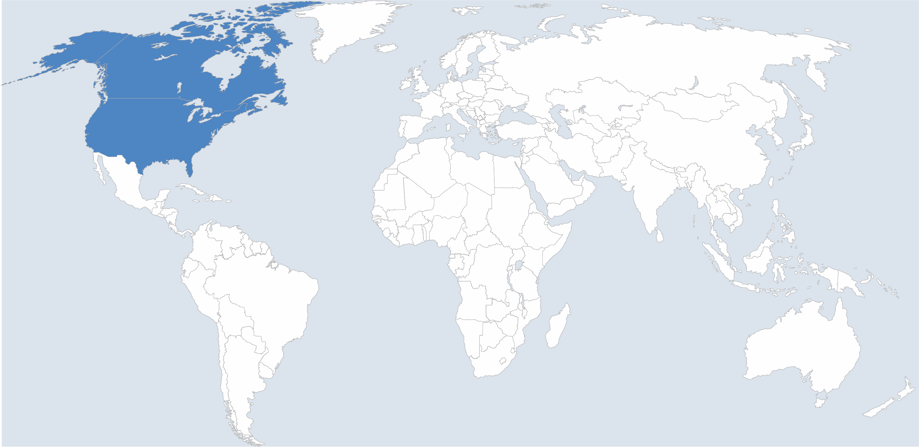 Weltkarte: Region Nordamerika