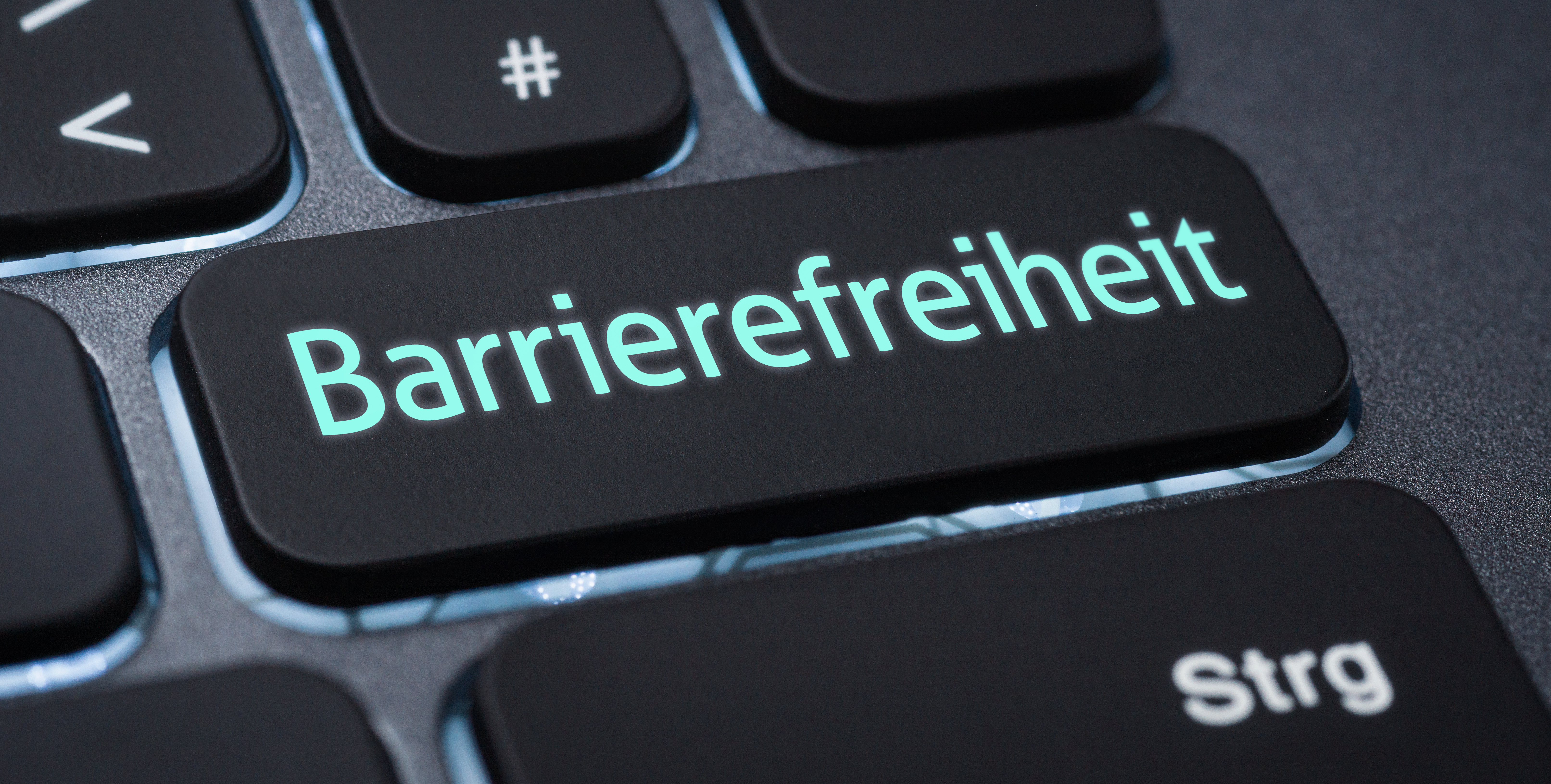 Tastatur, die das Wort "Barrierefreiheit" auf einer Taste zeigt