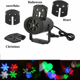 Effetti a LED Decorazione della parete di Natale Luci laser 4 Pattens Lampada Lights Lights Snowflake Love Candy Skull per Halloween