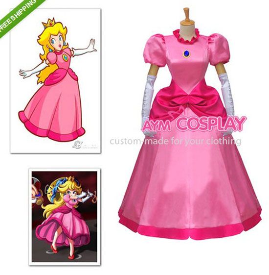 New Arrival For Super Mario Bros Peach-Princess Toadstool Peach Dress ...