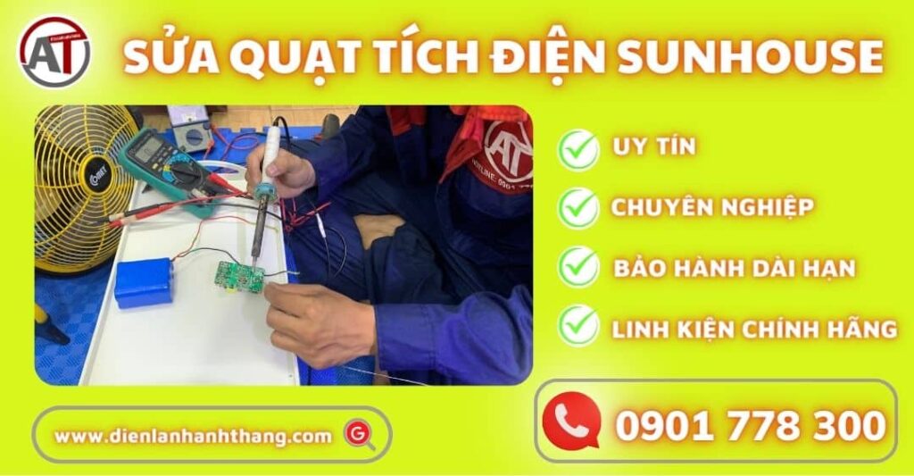 sửa quạt tích điện sunhouse Điện lạnh Anh Thắng