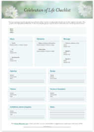 Download the Planning a Celebration of Life Checklist
