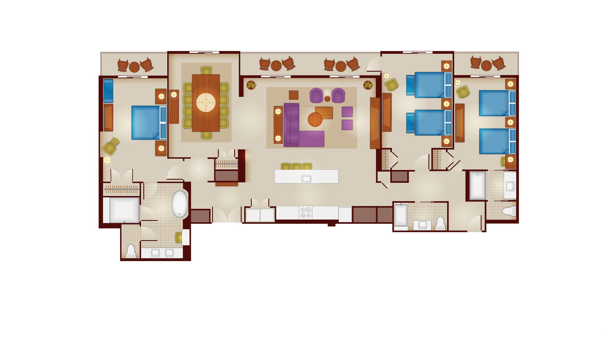 Floorplans for 3bedroom Grand Villa at Disney's Riviera