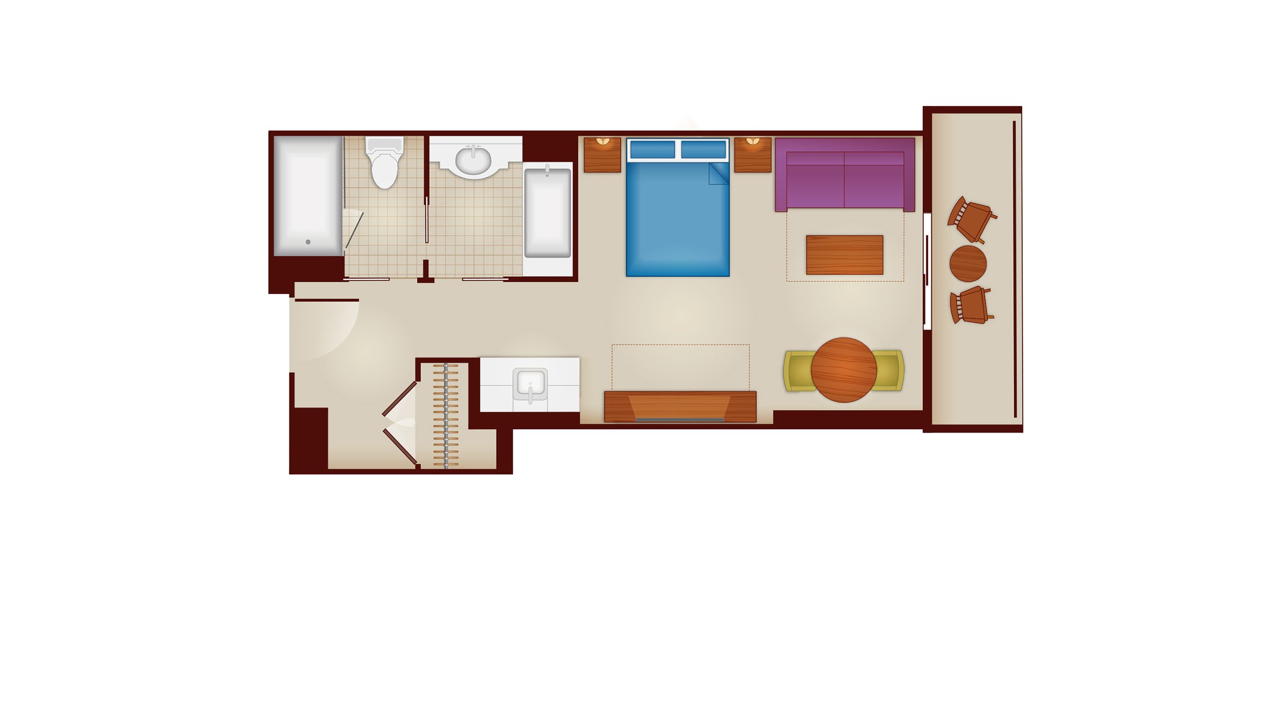 Floorplans for Deluxe Studio at Disney's Riviera Resort