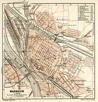 Mannheim city map, 1906