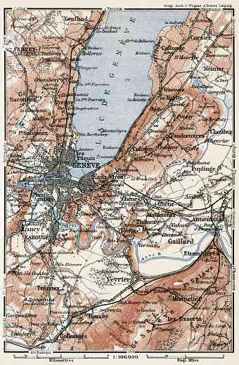 Geneva environs map, 1909