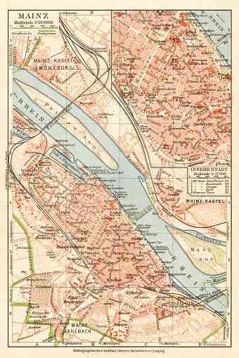 Mainz city map, 1927