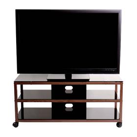 View a larger image of the TransDeco Steel TV Stand for 30-55 inch Screens (Oak and Black) TD585DB here.