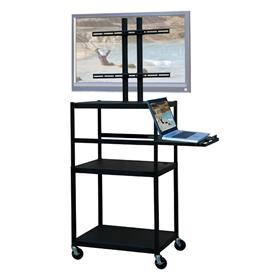 View a larger image of the VTI FPC5434E Mobile Cart with 42 inch TV Mount and Pull Out Shelf.