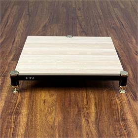 View a larger image of the VTI 3 Post Amp Stand (Gold Cap, Black Pole, Natural Shelf) BL304GN-01 here.