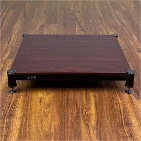 View a larger image of the VTI BL404BC-01 BL Series AMP Stand (Black Cap Black Pole Cherry Shelf).