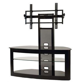 View a larger image of the TransDeco Glass TV Stand with Mount for 35 to 80 inch Screens (Black) TD600B here.