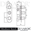 Hudson Reed Rapid Triple Concealed Thermostatic Shower Valve Dimension