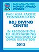 Recognition on Outstanding Award for B&J Diving Centre