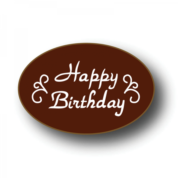 “Happy Birthday” Chocolate Oval Label 252 pcs *LOCAL PICK UP ONLY*