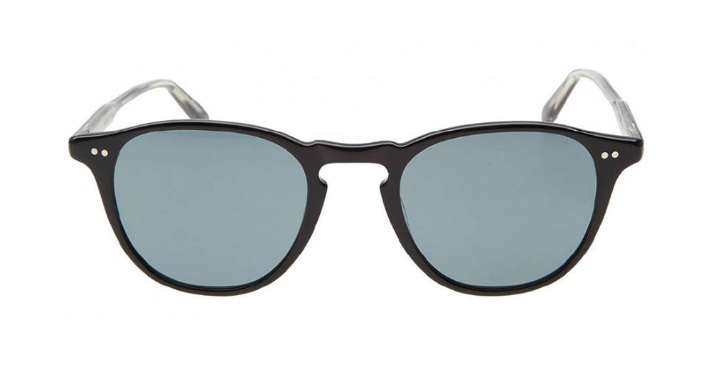 Garrett Leight Hampton Sunglasses Black Blue Smoke Polarized