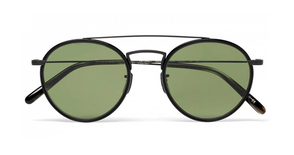 Oliver Peoples Ellice Round Frame Metal Sunglasses