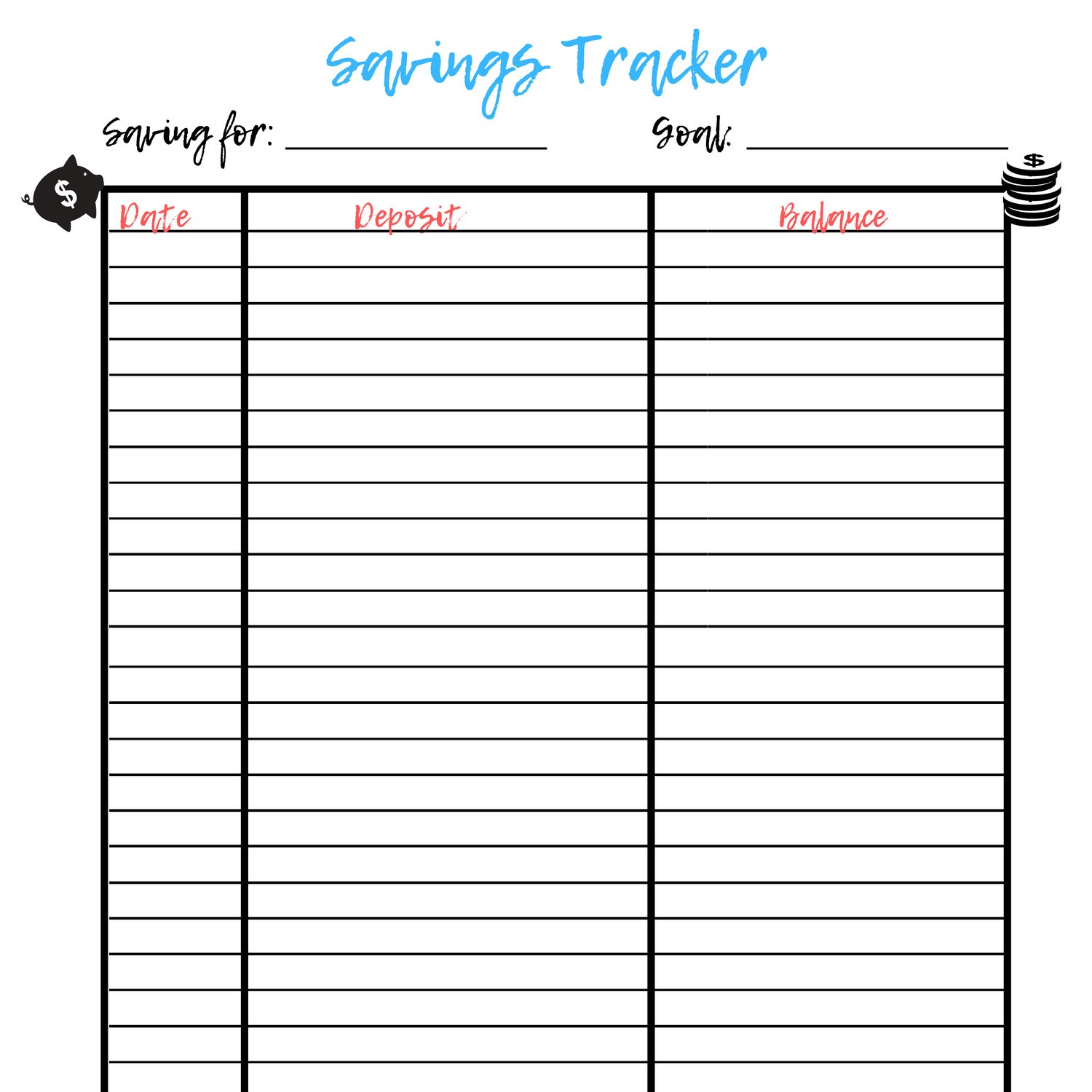 Free Savings Tracker Spreadsheet