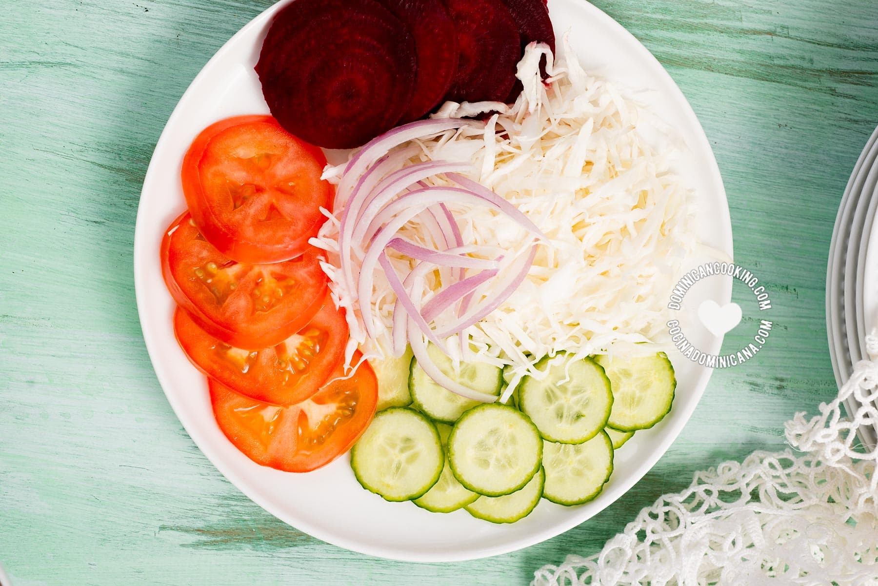 Dominican salad (ensalada verde).