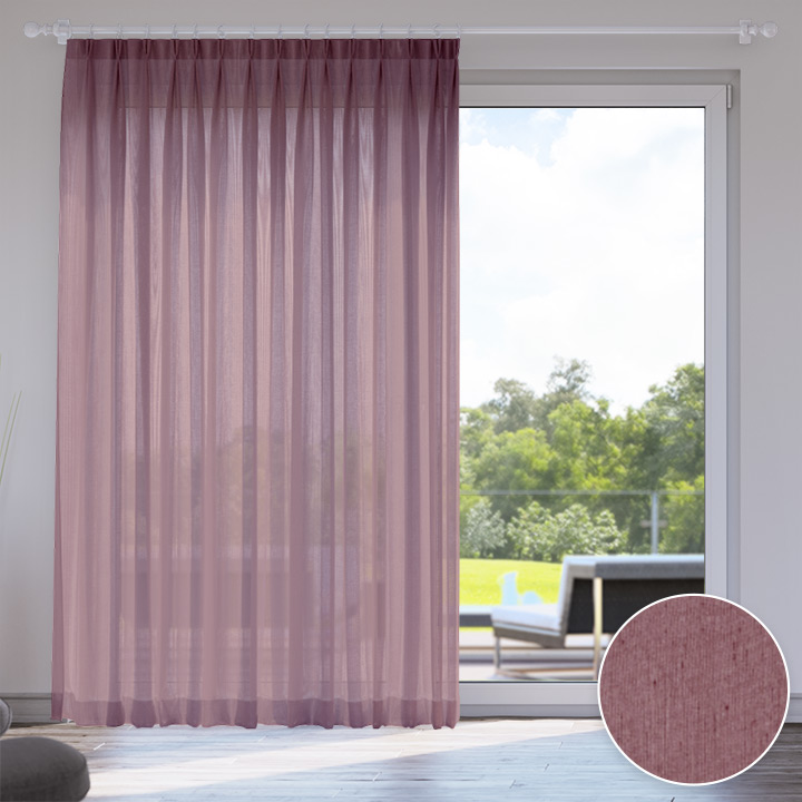 Voile Easy Curtain, Plum Jam