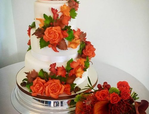 Autumnal Pumpkin Wedding Cake