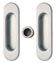 Contemporary Oval Pocket Door Passage Set, Reguitti SDK068PA