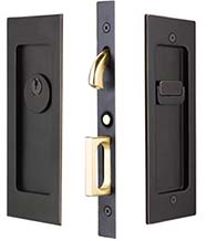 Modern Rectangular Keyed Entry Pocket Door, Emtek 2113