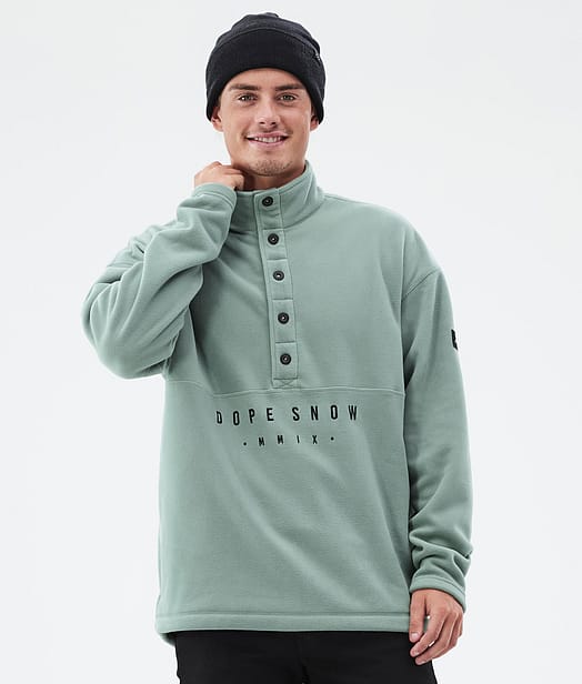 Comfy Fleece Sweater Men Faded Green