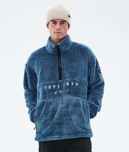 Pile Fleece Sweater Men Blue Steel