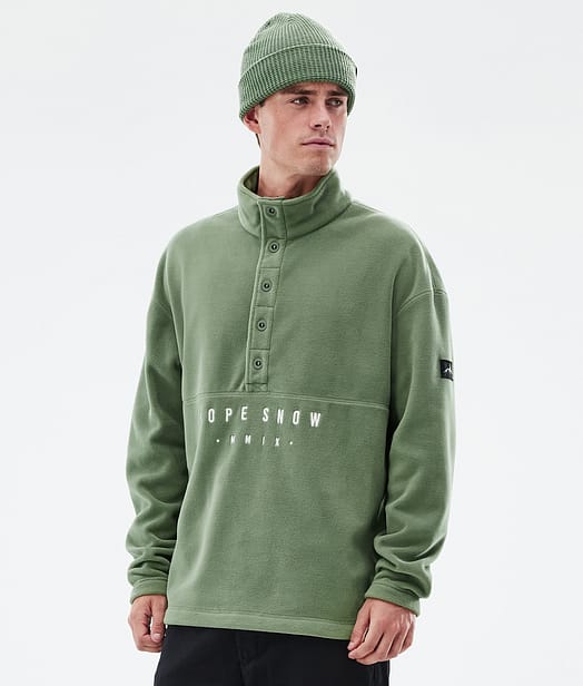 Comfy Fleece Sweater Men Moss Green