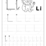 Worksheet ~ Tracing Alphabet Letter L Black And White