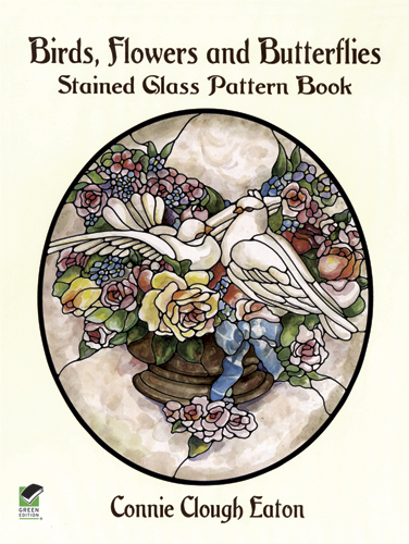 Birds, Flowers and Butterflies Stained Glass Pattern Book