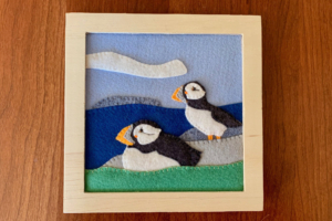 Puffins on Rocks Felt Square