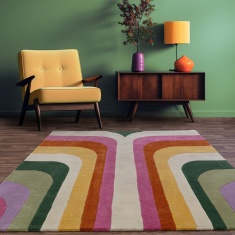 Asiatic Romy 01 Retro Geometric Rug - Pink