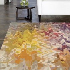 Asiatic Vision Stipple Abstract Wool Rug - Multi