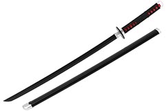 Realistic Katana, Red handle, Baohu - Bamboo Replica