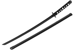 Realistic Black Katana, round guard, Baohu - Bamboo Replica