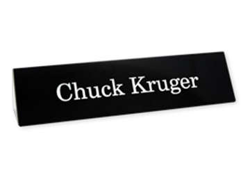 Engraved Black Marble Desk Bar || Custom Indoor Signs || Horizontal, 8" x 2"