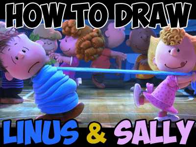 how to draw linus and sally from the peanuts movie