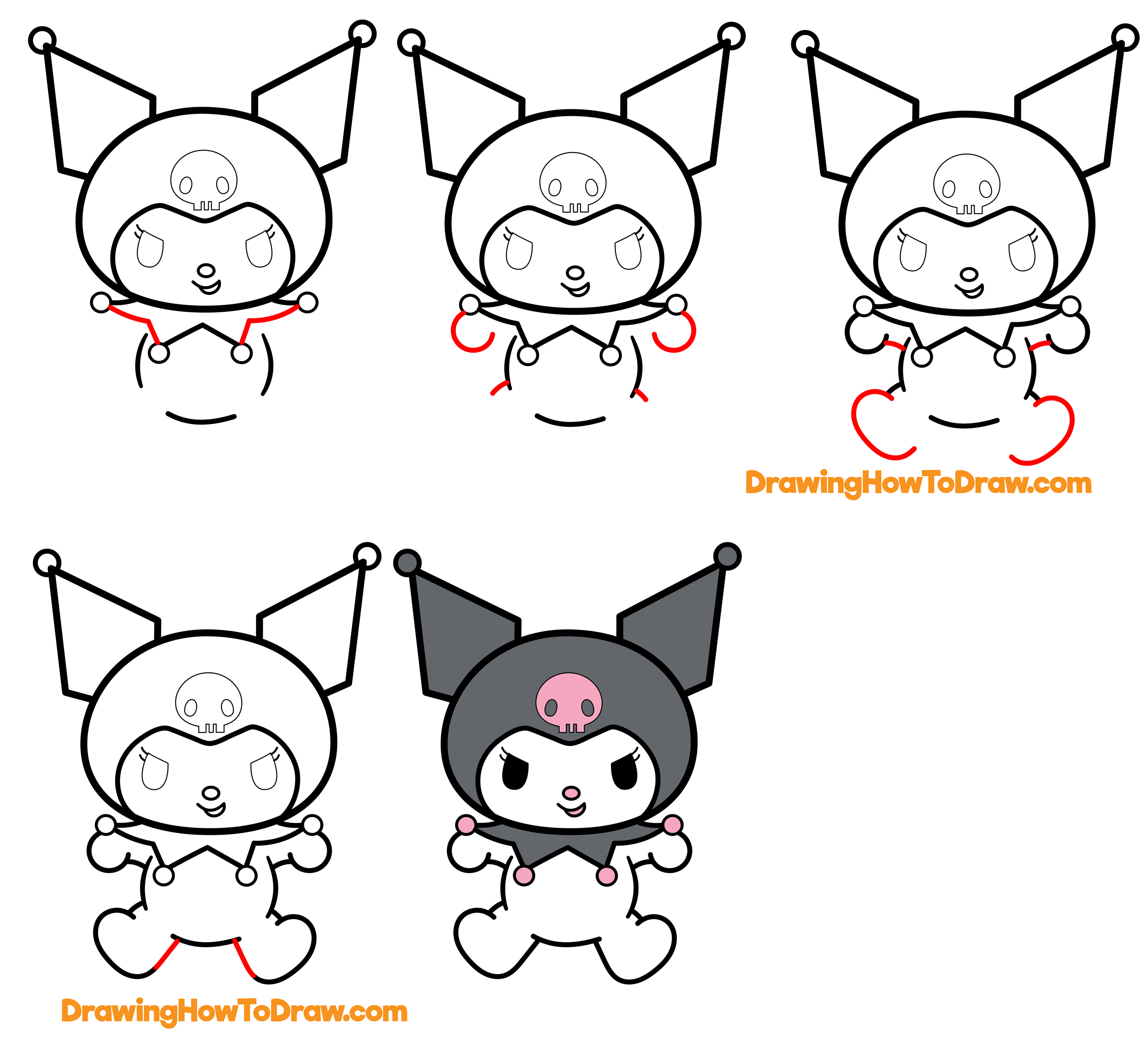 How To Draw Kuromi From Hello Kitty Printable Drawing Sheet By – NBKomputer