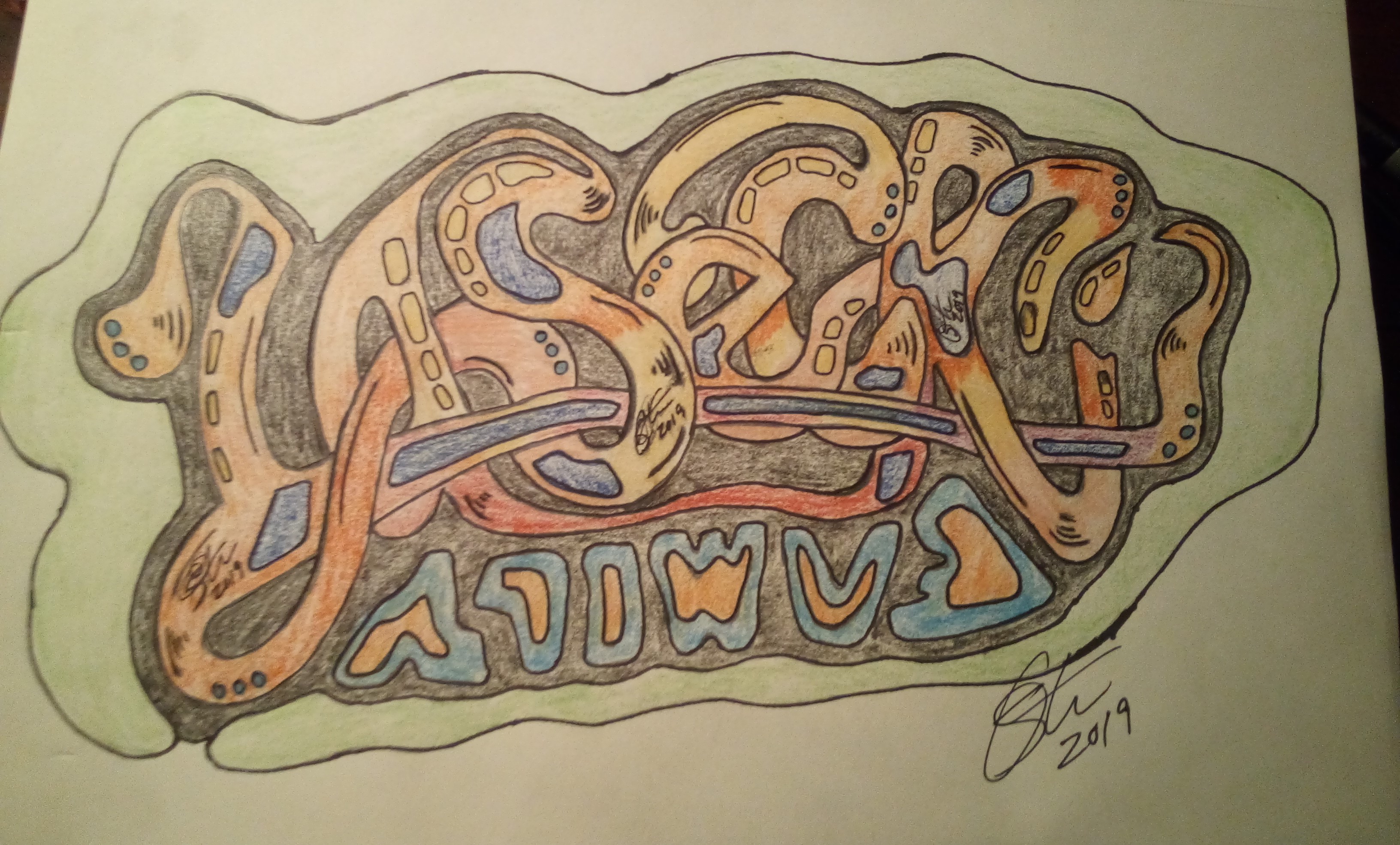 Colored Graffiti Drawing