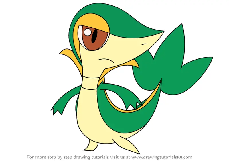 Learn How to Draw Snivy from Pokemon (Pokemon) Step by Step : Drawing ...