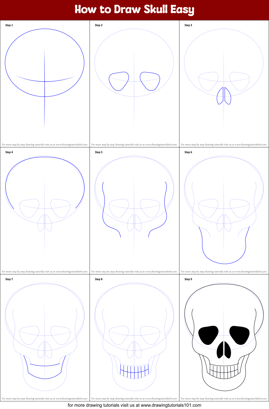 How To Draw A Skull Step By Step