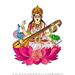 How to Draw Saraswati