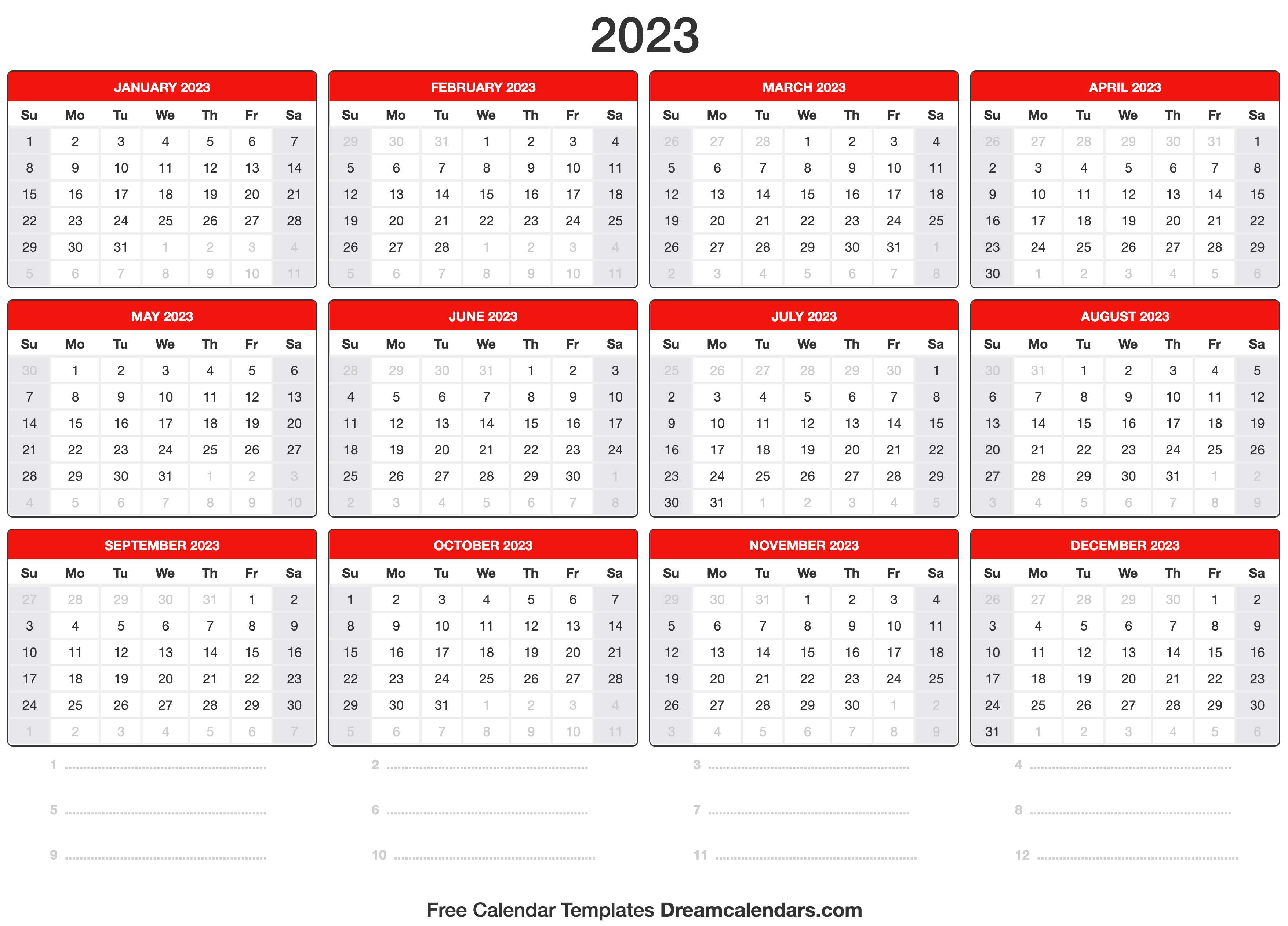 2023 blank calendar pdf free printable templates - 2023 calendar pdf ...