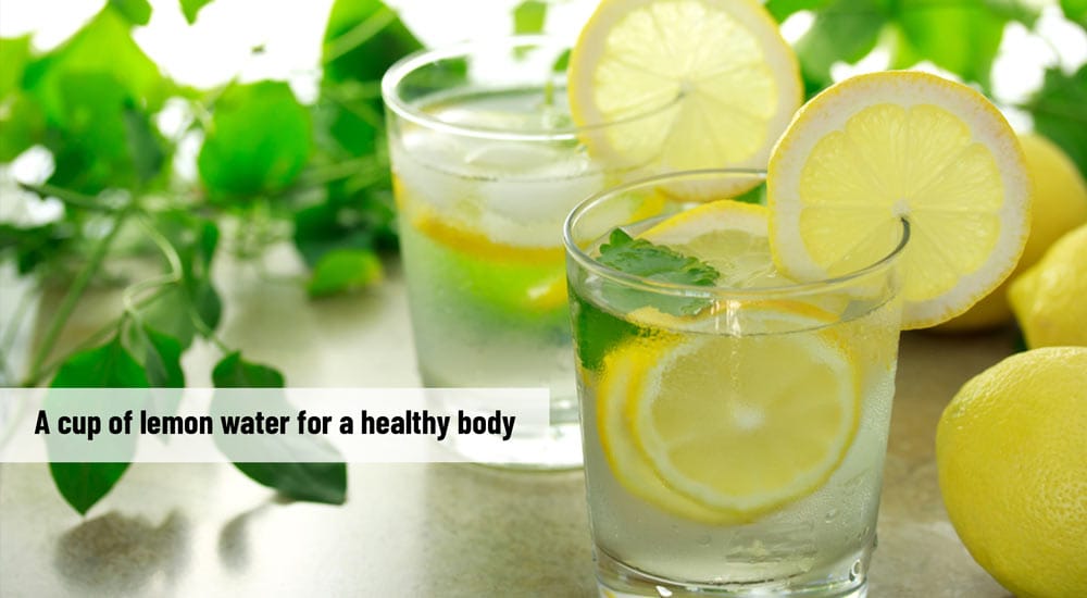 A cup of lemon water for a healthy body