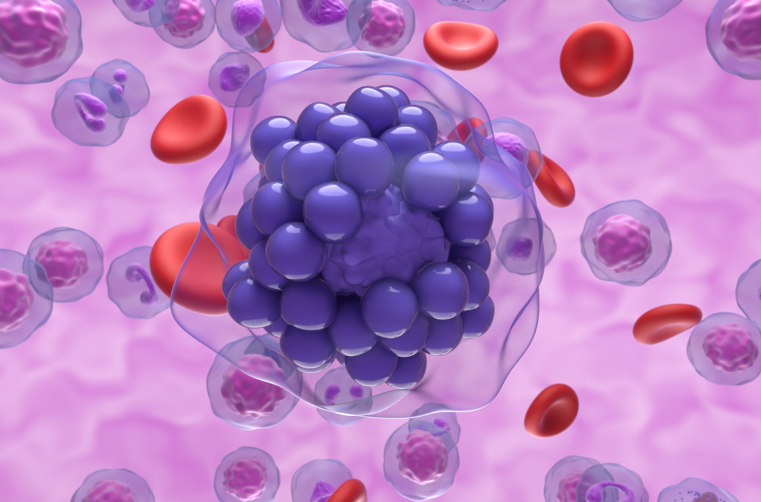 Diffuse large B-cell lymphoma (DLBCL) - closeup view 3d illustration