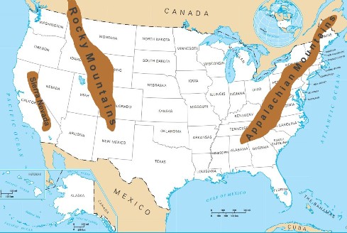 Us Map Mountain Ranges - Ronny Cinnamon